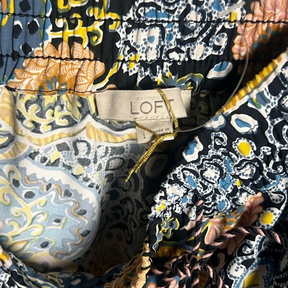 Ann Taylor LOFT Tapestry Floral Paisley Drawstring Skirt - Picture 9 of 10